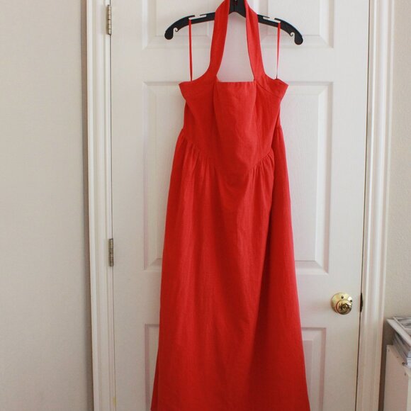 Runaway The Label Seven Wonders Locklea Midi Dress Jaffa Basque Waist Cotton - Picture 2 of 14